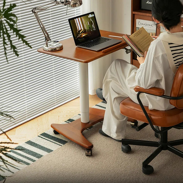 移動式チェリー材テーブル|スタイリッシュデザインで快適な作業空間を実現 fpmxm-2768