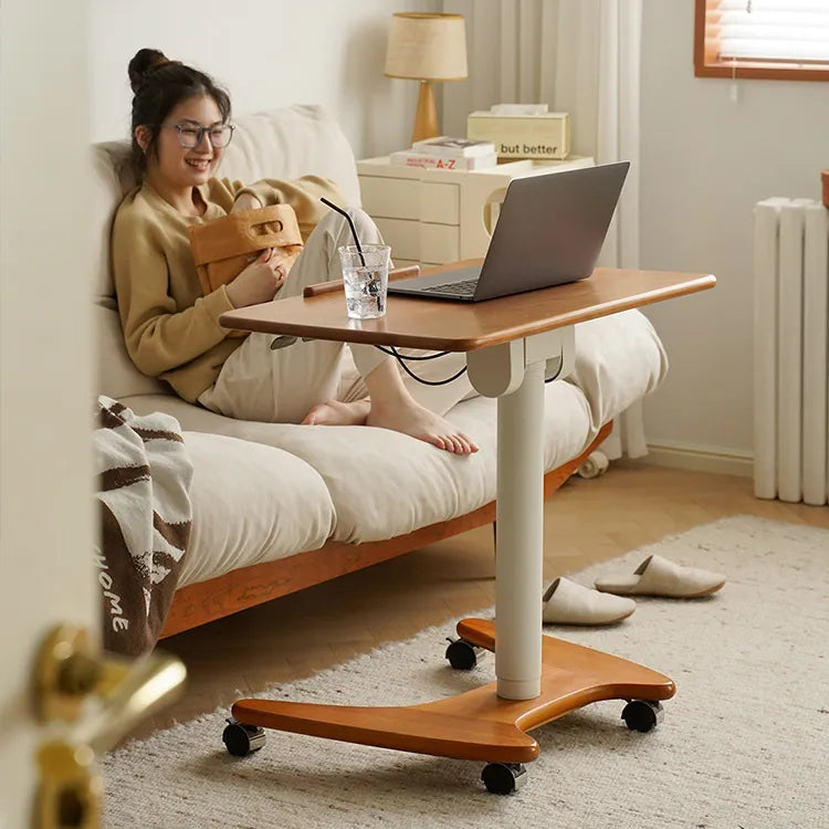 移動式チェリー材テーブル|スタイリッシュデザインで快適な作業空間を実現 fpmxm-2768