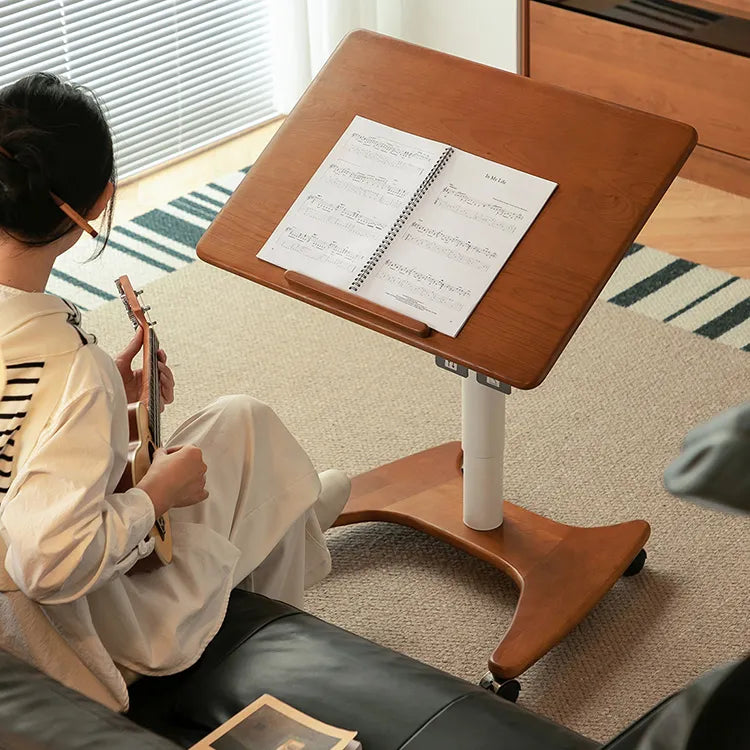 移動式チェリー材テーブル|スタイリッシュデザインで快適な作業空間を実現 fpmxm-2768