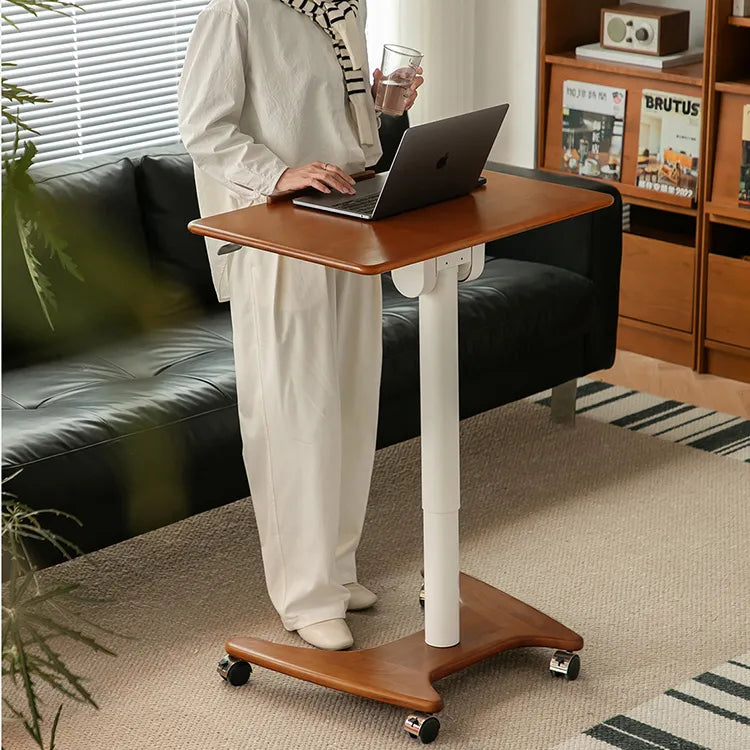 移動式チェリー材テーブル|スタイリッシュデザインで快適な作業空間を実現 fpmxm-2768