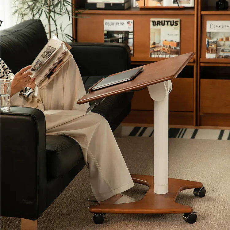 移動式チェリー材テーブル|スタイリッシュデザインで快適な作業空間を実現 fpmxm-2768