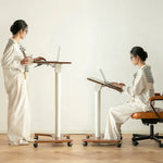 移動式チェリー材テーブル|スタイリッシュデザインで快適な作業空間を実現 fpmxm-2768