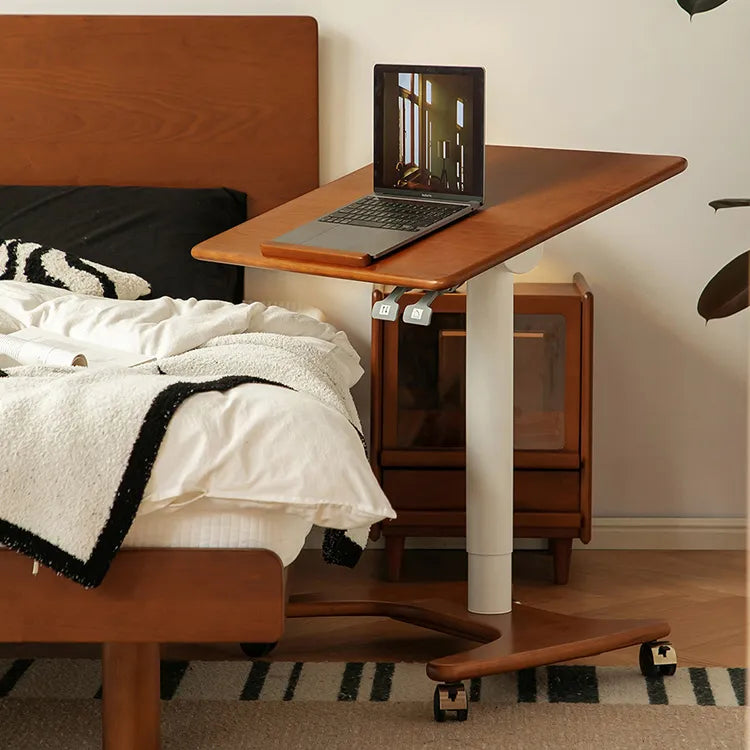 移動式チェリー材テーブル|スタイリッシュデザインで快適な作業空間を実現 fpmxm-2768