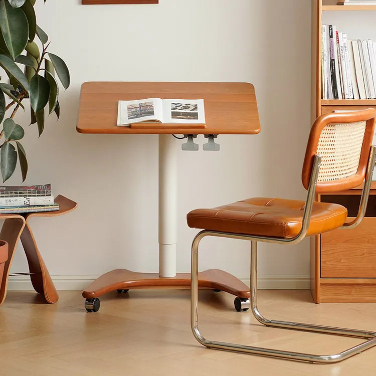 移動式チェリー材テーブル|スタイリッシュデザインで快適な作業空間を実現 fpmxm-2768