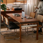 チェリー材とステンレスの高級ダイニングテーブル|魅力的なモダンデザイン fpmxm-2770