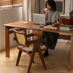 チェリー材とステンレスの高級ダイニングテーブル|魅力的なモダンデザイン fpmxm-2770