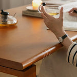 チェリー材とステンレスの高級ダイニングテーブル|魅力的なモダンデザイン fpmxm-2770