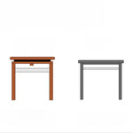 チェリー材とステンレスの高級ダイニングテーブル|魅力的なモダンデザイン fpmxm-2770