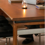 チェリー材とステンレスの高級ダイニングテーブル|魅力的なモダンデザイン fpmxm-2770