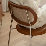 アッシュ材×ラタンのエレガントチェア - モダンステンレスデザイン&PUレザーシート fpmxm-2774