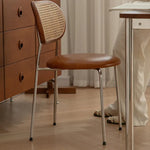 アッシュ材×ラタンのエレガントチェア - モダンステンレスデザイン&PUレザーシート fpmxm-2774