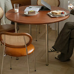 アッシュ材×ラタンのエレガントチェア - モダンステンレスデザイン&PUレザーシート fpmxm-2774