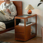 無垢材使用のスタイリッシュサイドテーブル|チェリー材&ケヤキ多層板カート fpmxm-2784