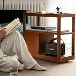 無垢材使用のスタイリッシュサイドテーブル|チェリー材&ケヤキ多層板カート fpmxm-2784