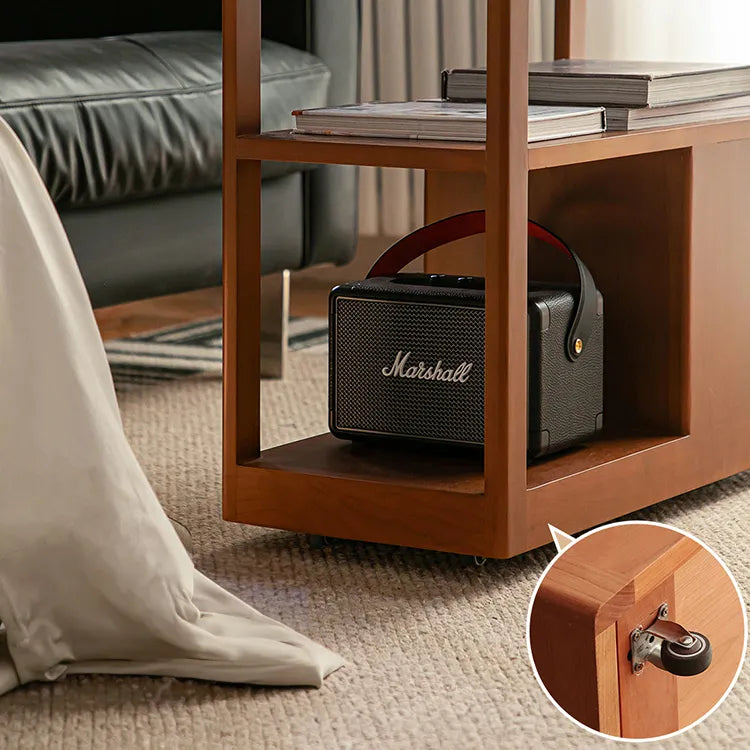 無垢材使用のスタイリッシュサイドテーブル|チェリー材&ケヤキ多層板カート fpmxm-2784