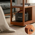 無垢材使用のスタイリッシュサイドテーブル|チェリー材&ケヤキ多層板カート fpmxm-2784