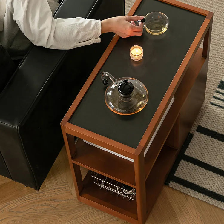 無垢材使用のスタイリッシュサイドテーブル|チェリー材&ケヤキ多層板カート fpmxm-2784