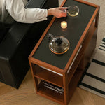 無垢材使用のスタイリッシュサイドテーブル|チェリー材&ケヤキ多層板カート fpmxm-2784