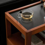 無垢材使用のスタイリッシュサイドテーブル|チェリー材&ケヤキ多層板カート fpmxm-2784