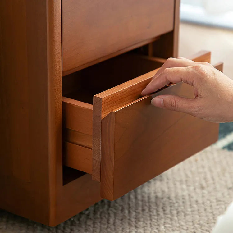 無垢材使用のスタイリッシュサイドテーブル|チェリー材&ケヤキ多層板カート fpmxm-2784