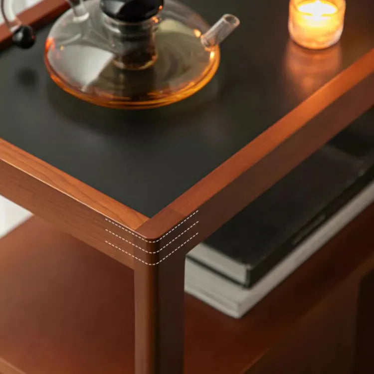 無垢材使用のスタイリッシュサイドテーブル|チェリー材&ケヤキ多層板カート fpmxm-2784