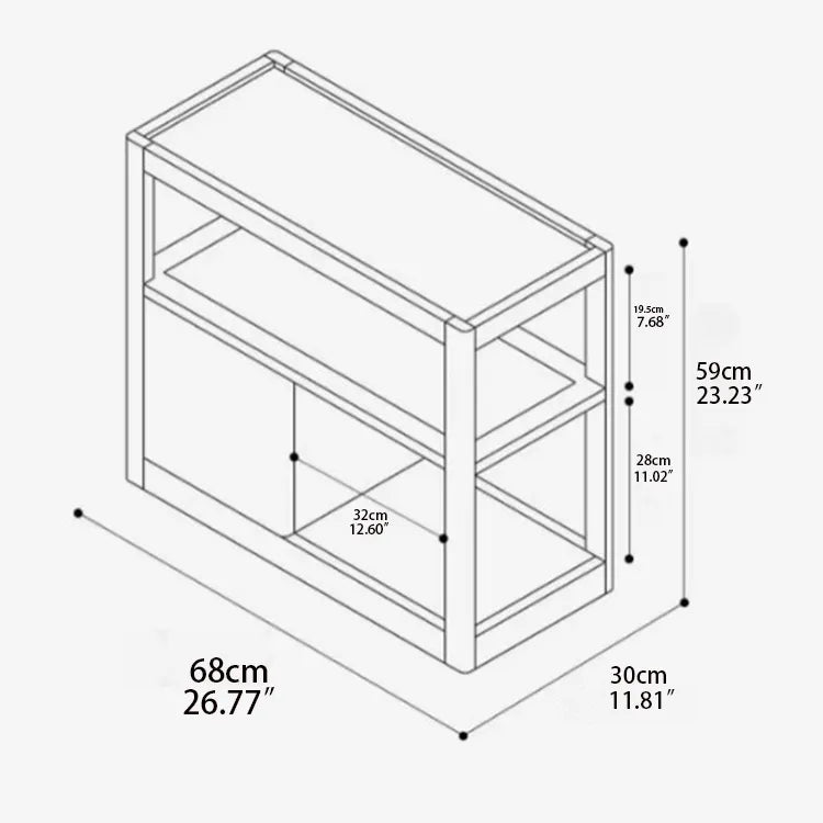 無垢材使用のスタイリッシュサイドテーブル|チェリー材&ケヤキ多層板カート fpmxm-2784