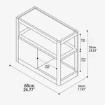 無垢材使用のスタイリッシュサイドテーブル|チェリー材&ケヤキ多層板カート fpmxm-2784