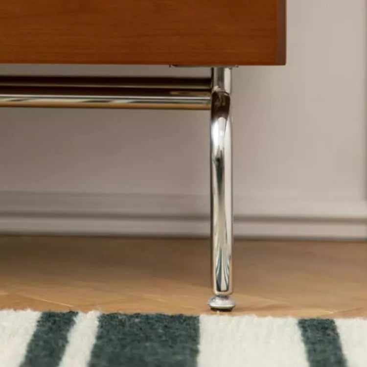 高級感溢れるケヤキ無垢材キャビネット|モダンデザインの多層板&ステンレス収納家具 fpmxm-2795