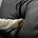 高級感あふれるPUレザーソファー|ステンレス×綿麻×グースダウンの贅沢な座り心地 fpmxm-2800