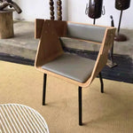 モダンデザインの多層板チェア | PUレザー・エアレザー・綿麻素材使用 | シンプルでスタイリッシュなインテリアに最適 fqr-5108