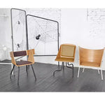 モダンデザインの多層板チェア | PUレザー・エアレザー・綿麻素材使用 | シンプルでスタイリッシュなインテリアに最適 fqr-5108