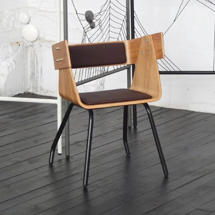 モダンデザインの多層板チェア | PUレザー・エアレザー・綿麻素材使用 | シンプルでスタイリッシュなインテリアに最適 fqr-5108