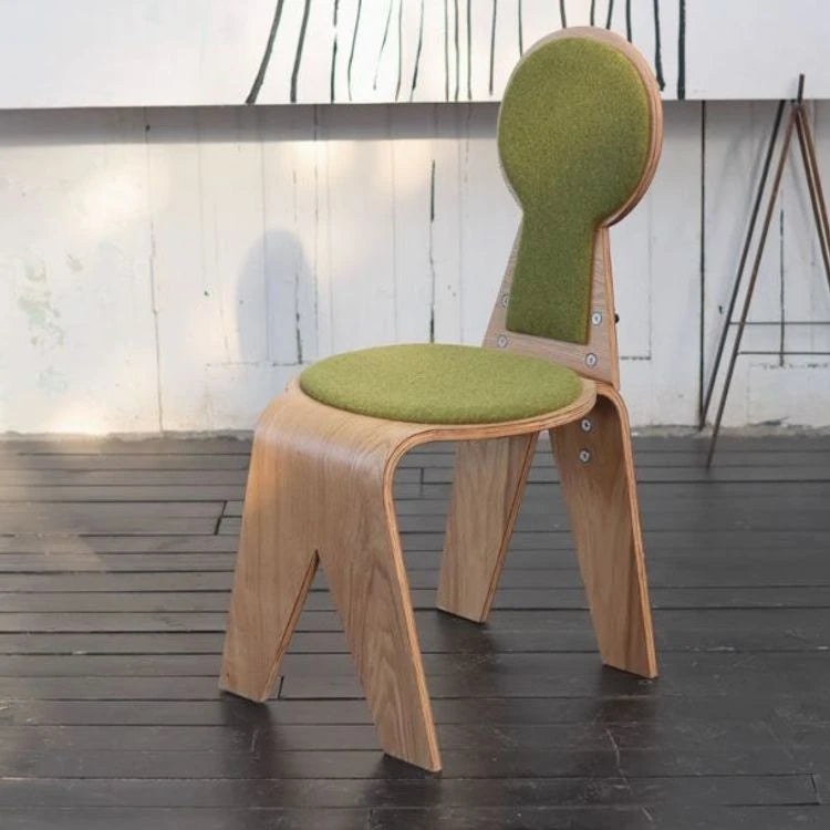 モダンデザインの多層板チェア - 綿麻素材の快適な座席、オシャレなインテリアに最適! fqr-5112