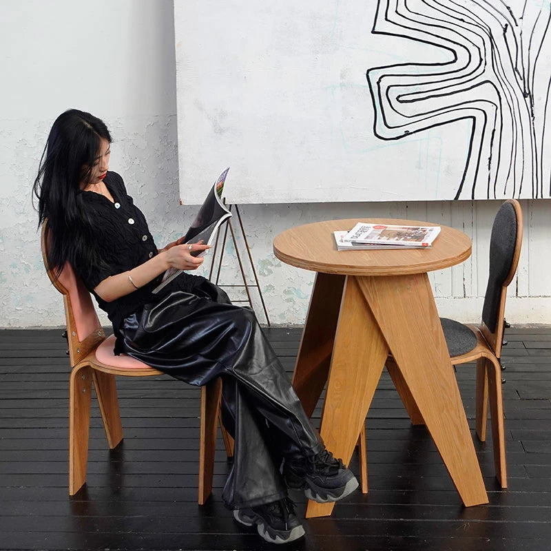 モダンデザインの多層板チェア - 綿麻素材の快適な座席、オシャレなインテリアに最適! fqr-5112