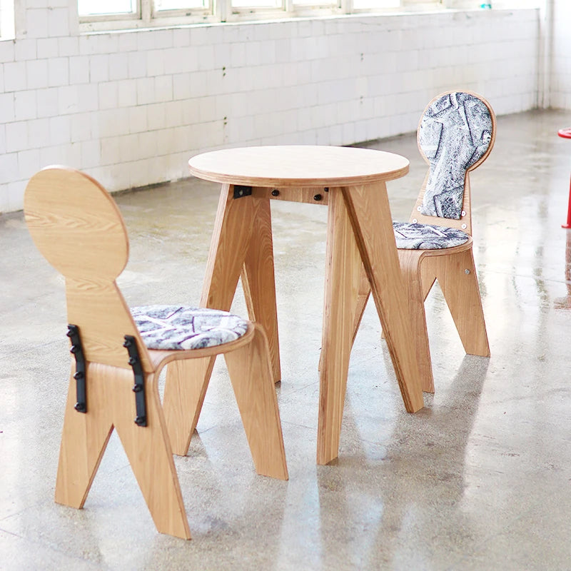 モダンデザインの多層板チェア - 綿麻素材の快適な座席、オシャレなインテリアに最適! fqr-5112