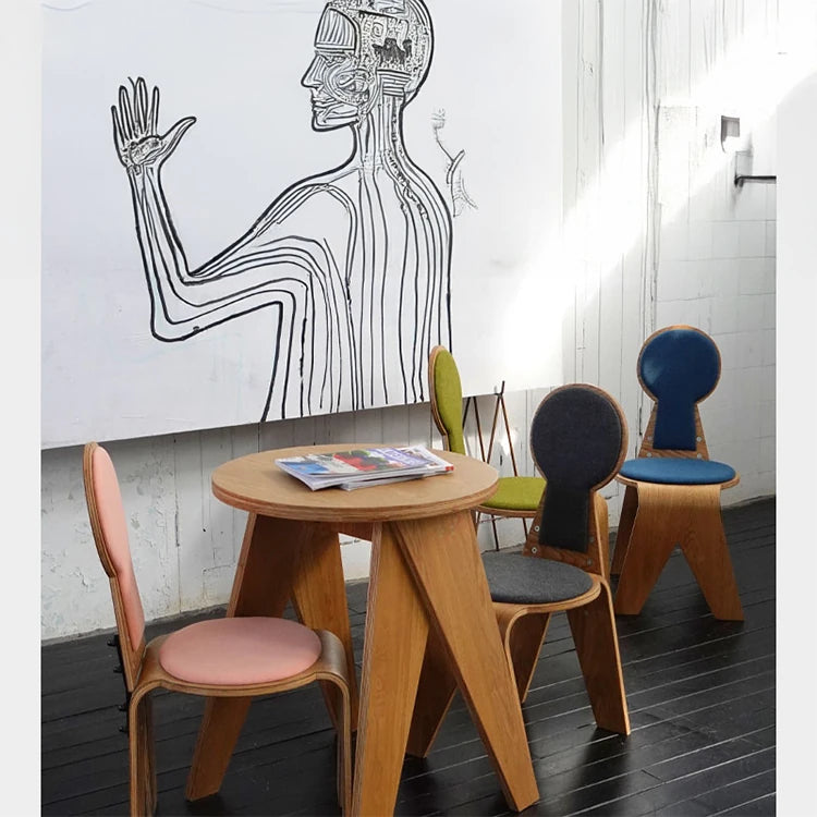 モダンデザインの多層板チェア - 綿麻素材の快適な座席、オシャレなインテリアに最適! fqr-5112