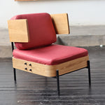 スタイリッシュな多層板製ソファチェア|PUレザー&綿麻クッション付き|モダンインテリアに最適 fqr-5114