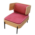 スタイリッシュな多層板製ソファチェア|PUレザー&綿麻クッション付き|モダンインテリアに最適 fqr-5114