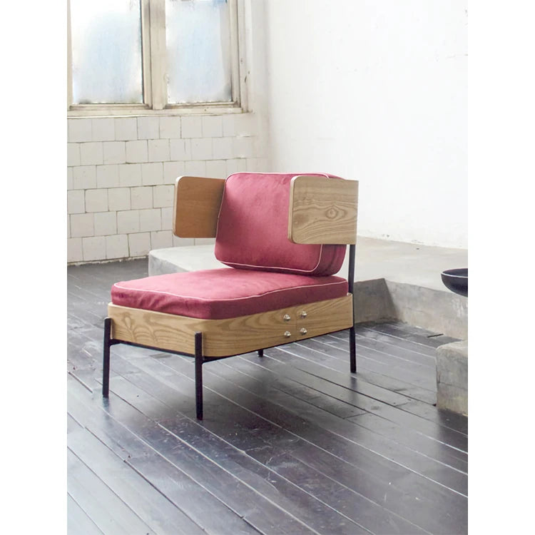 スタイリッシュな多層板製ソファチェア|PUレザー&綿麻クッション付き|モダンインテリアに最適 fqr-5114