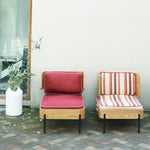 スタイリッシュな多層板製ソファチェア|PUレザー&綿麻クッション付き|モダンインテリアに最適 fqr-5114