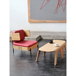 スタイリッシュな多層板製ソファチェア|PUレザー&綿麻クッション付き|モダンインテリアに最適 fqr-5114