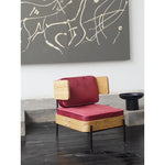 スタイリッシュな多層板製ソファチェア|PUレザー&綿麻クッション付き|モダンインテリアに最適 fqr-5114