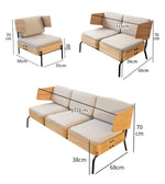 スタイリッシュな多層板製ソファチェア|PUレザー&綿麻クッション付き|モダンインテリアに最適 fqr-5114