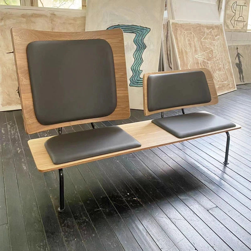 スタイリッシュな多層板ソファー - 綿麻・PUレザー使用、快適な座り心地のデザイン家具 fqr-5115