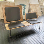 スタイリッシュな多層板ソファー - 綿麻・PUレザー使用、快適な座り心地のデザイン家具 fqr-5115