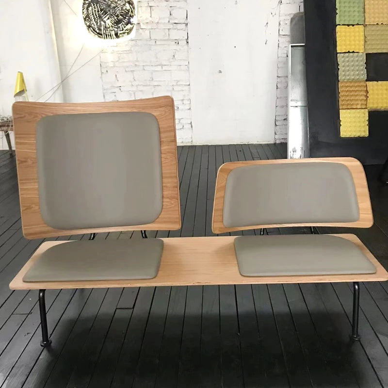 スタイリッシュな多層板ソファー - 綿麻・PUレザー使用、快適な座り心地のデザイン家具 fqr-5115