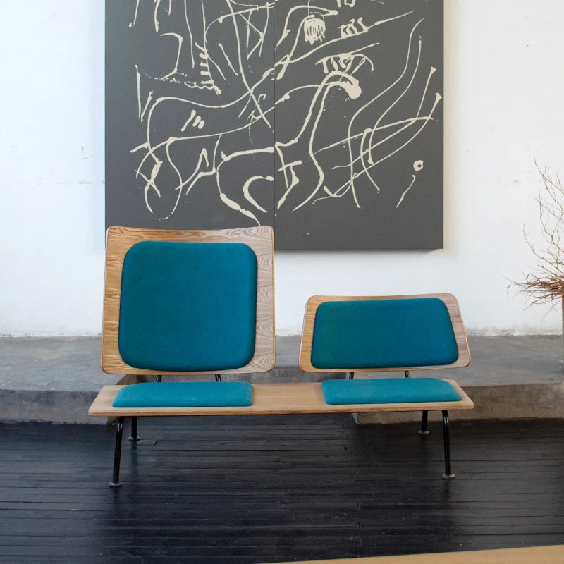 スタイリッシュな多層板ソファー - 綿麻・PUレザー使用、快適な座り心地のデザイン家具 fqr-5115