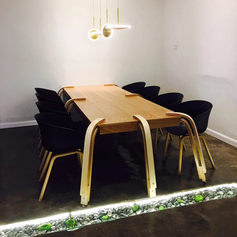 モダンデザインの多層板テーブル | スタイリッシュなダイニング・カフェ向け | 8人掛けに最適! fqr-5121