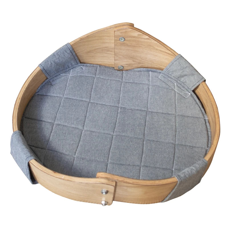 ペット用快適ベッド|多層板&綿麻素材|シンプルデザインの犬用ベッド fqr-5123