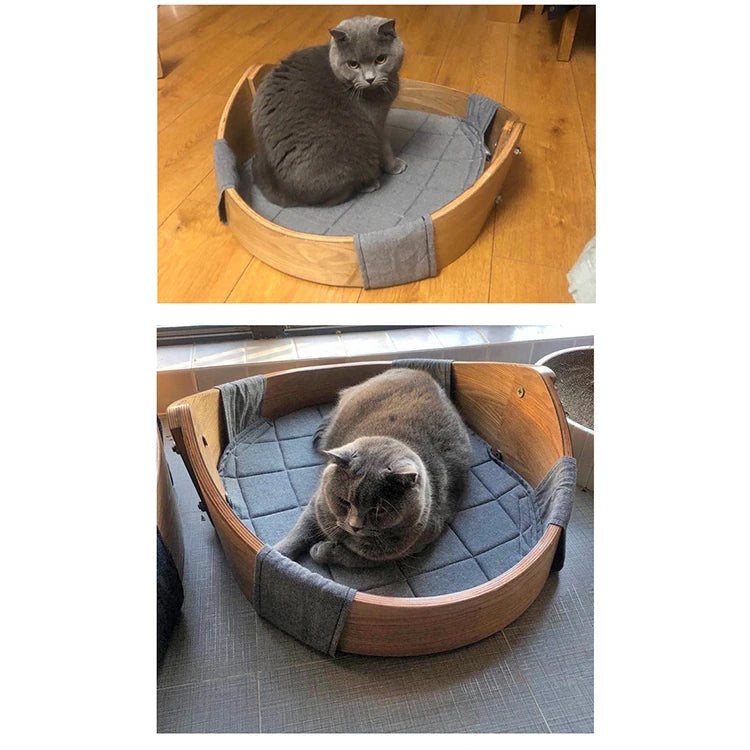 ペット用快適ベッド|多層板&綿麻素材|シンプルデザインの犬用ベッド fqr-5123